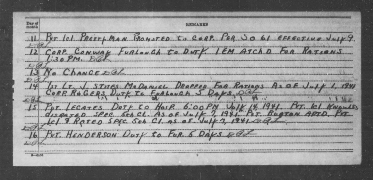 Corporal John H. Prettyman&nbsp;(1919–1942)